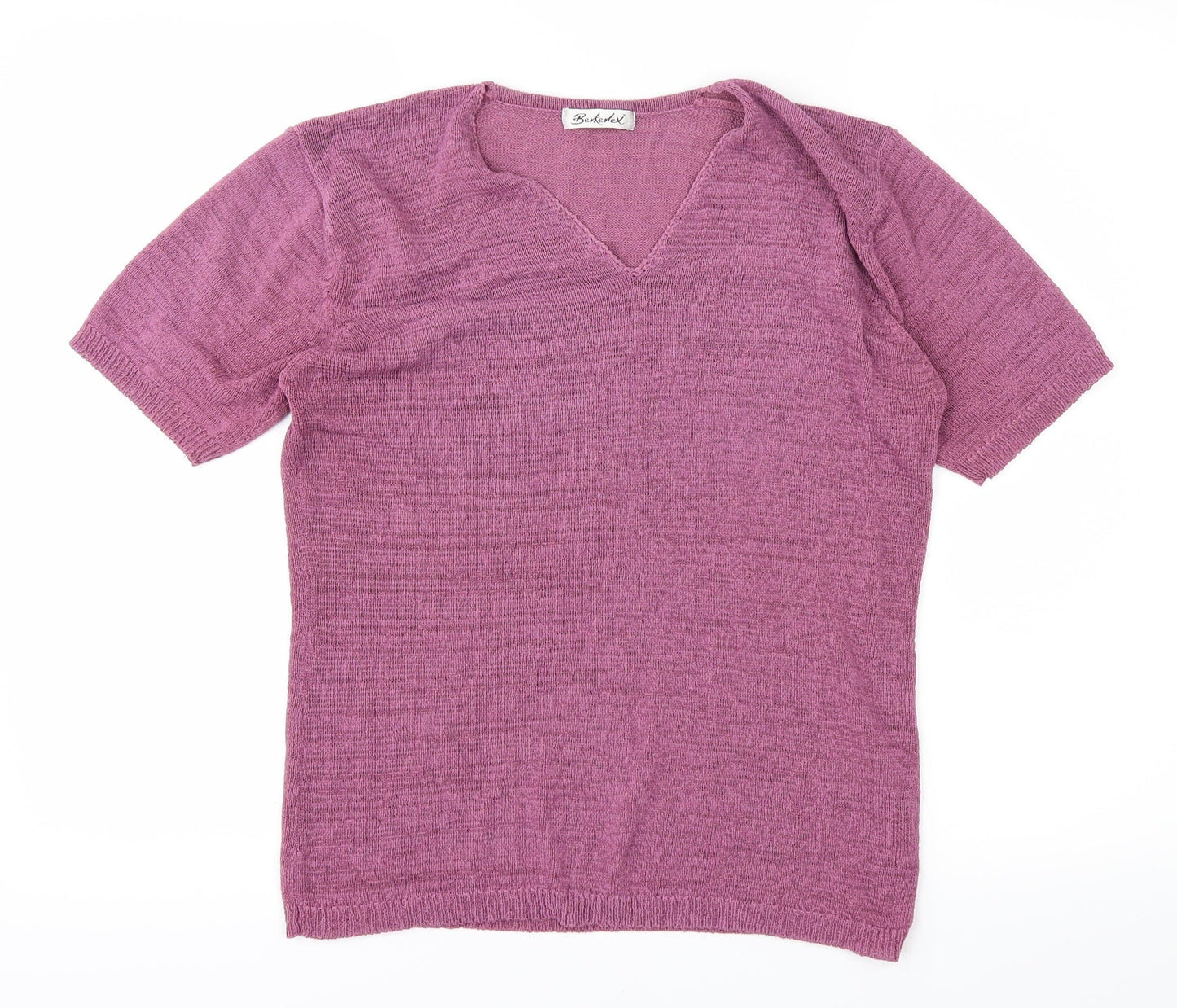 Womens UK Size 10 Berkertex Purple Basic T-Shirt