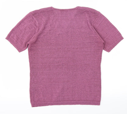 Womens UK Size 10 Berkertex Purple Basic T-Shirt