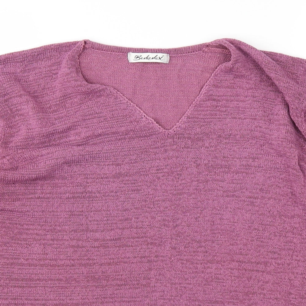 Womens UK Size 10 Berkertex Purple Basic T-Shirt