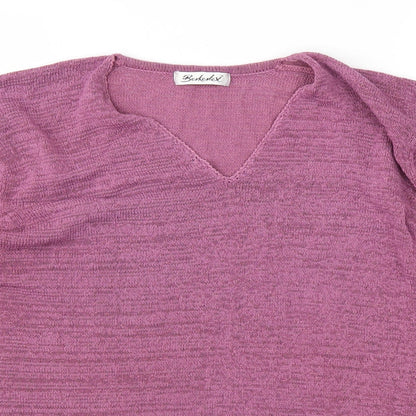 Womens UK Size 10 Berkertex Purple Basic T-Shirt