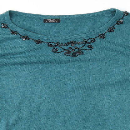 BM Womens Blue  Knit Pullover Jumper Size XL