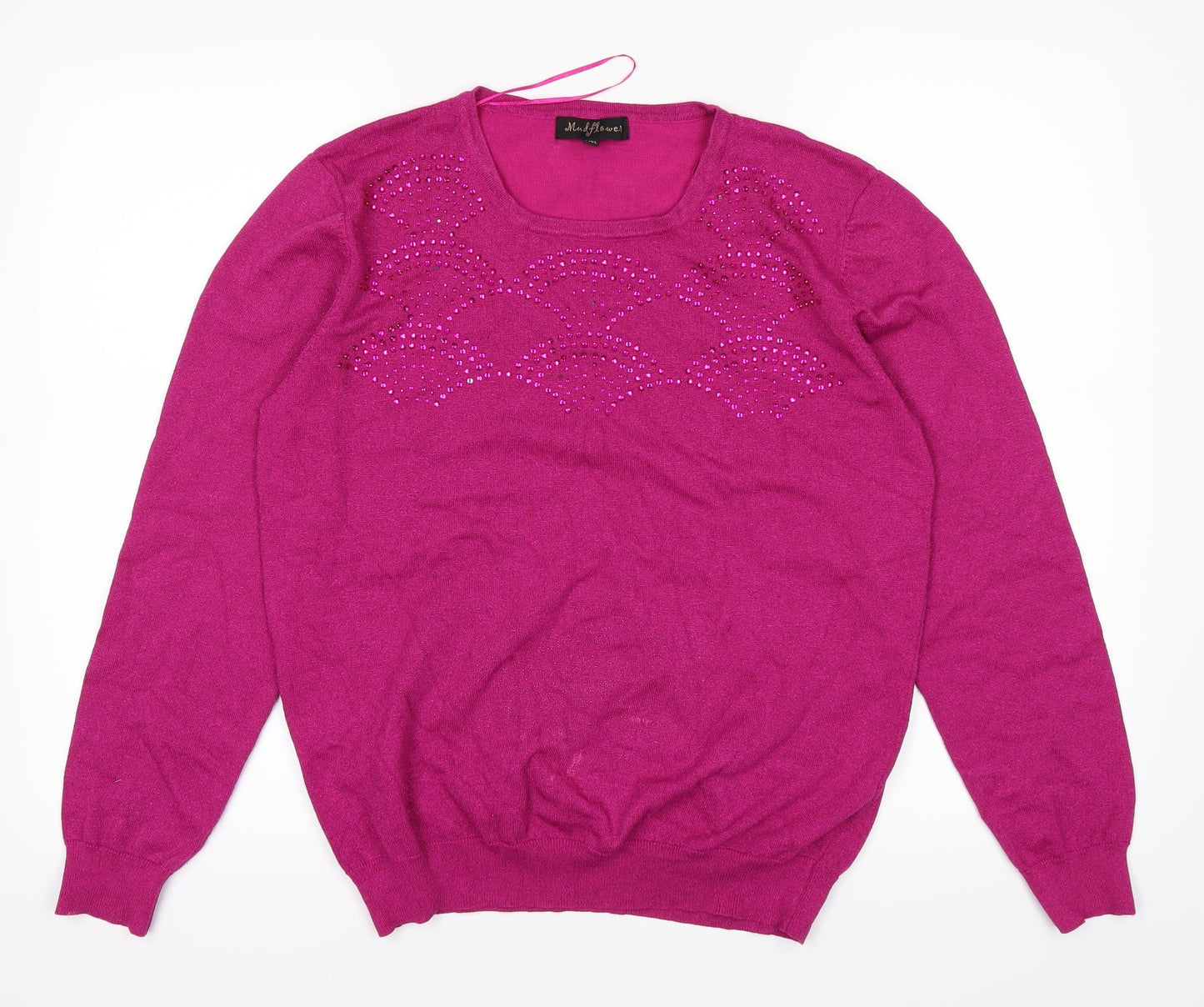 Womens UK Size L Mudflower Pink Basic T-Shirt
