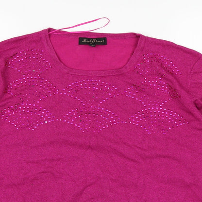 Womens UK Size L Mudflower Pink Basic T-Shirt