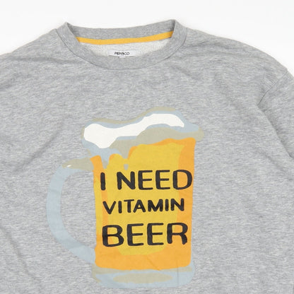 pep&co Mens Grey   Pullover Jumper Size L