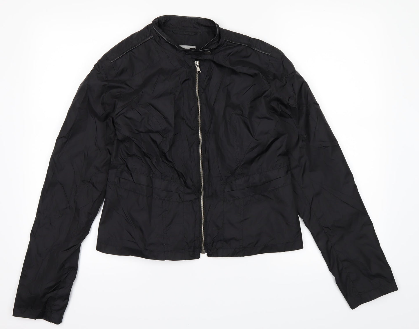 Womens UK Size 10 Marks and Spencer Black Windbreaker Coat