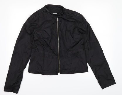 Womens UK Size 10 Marks and Spencer Black Windbreaker Coat