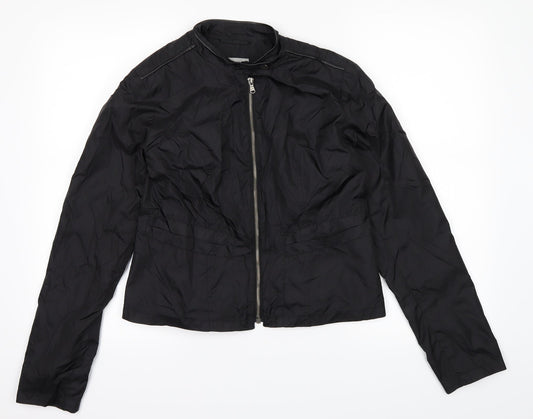Womens UK Size 10 Marks and Spencer Black Windbreaker Coat