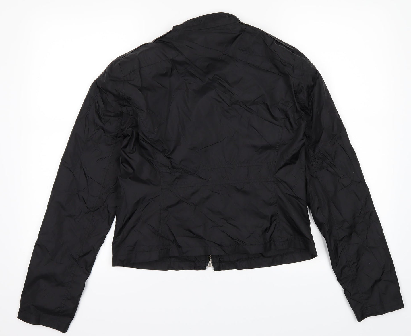 Womens UK Size 10 Marks and Spencer Black Windbreaker Coat