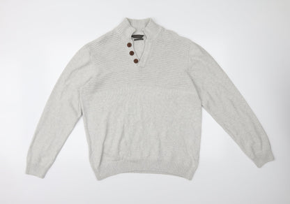 Cedar Wood State Mens Grey   Henley Jumper Size XL