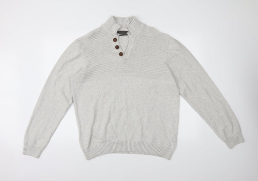 Cedar Wood State Mens Grey   Henley Jumper Size XL