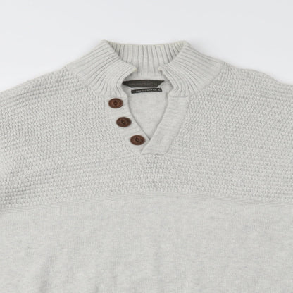 Cedar Wood State Mens Grey   Henley Jumper Size XL