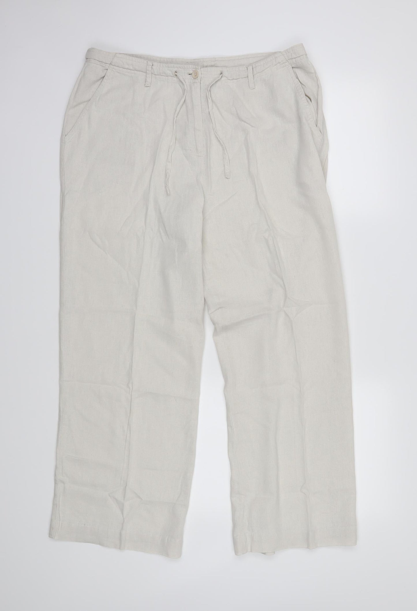 Mia Moda Womens Beige   Trousers  Size 16 L27 in