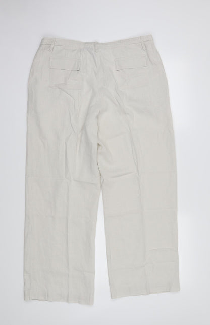 Mia Moda Womens Beige   Trousers  Size 16 L27 in