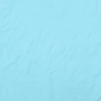 Womens UK Size M Pure & Natural Blue Basic T-Shirt
