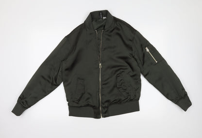 H&M Womens Green   Bomber Jacket Coat Size 6