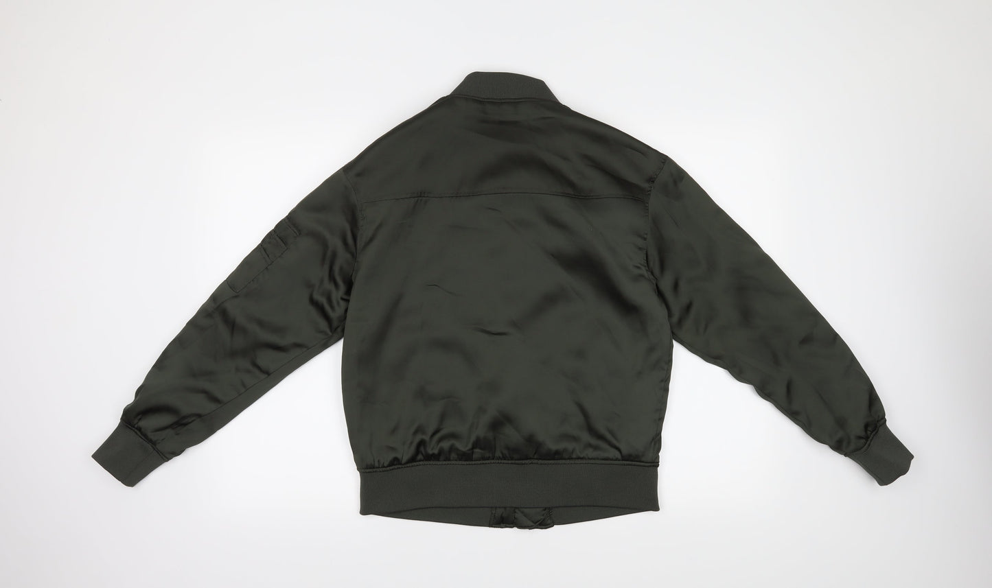 H&M Womens Green   Bomber Jacket Coat Size 6