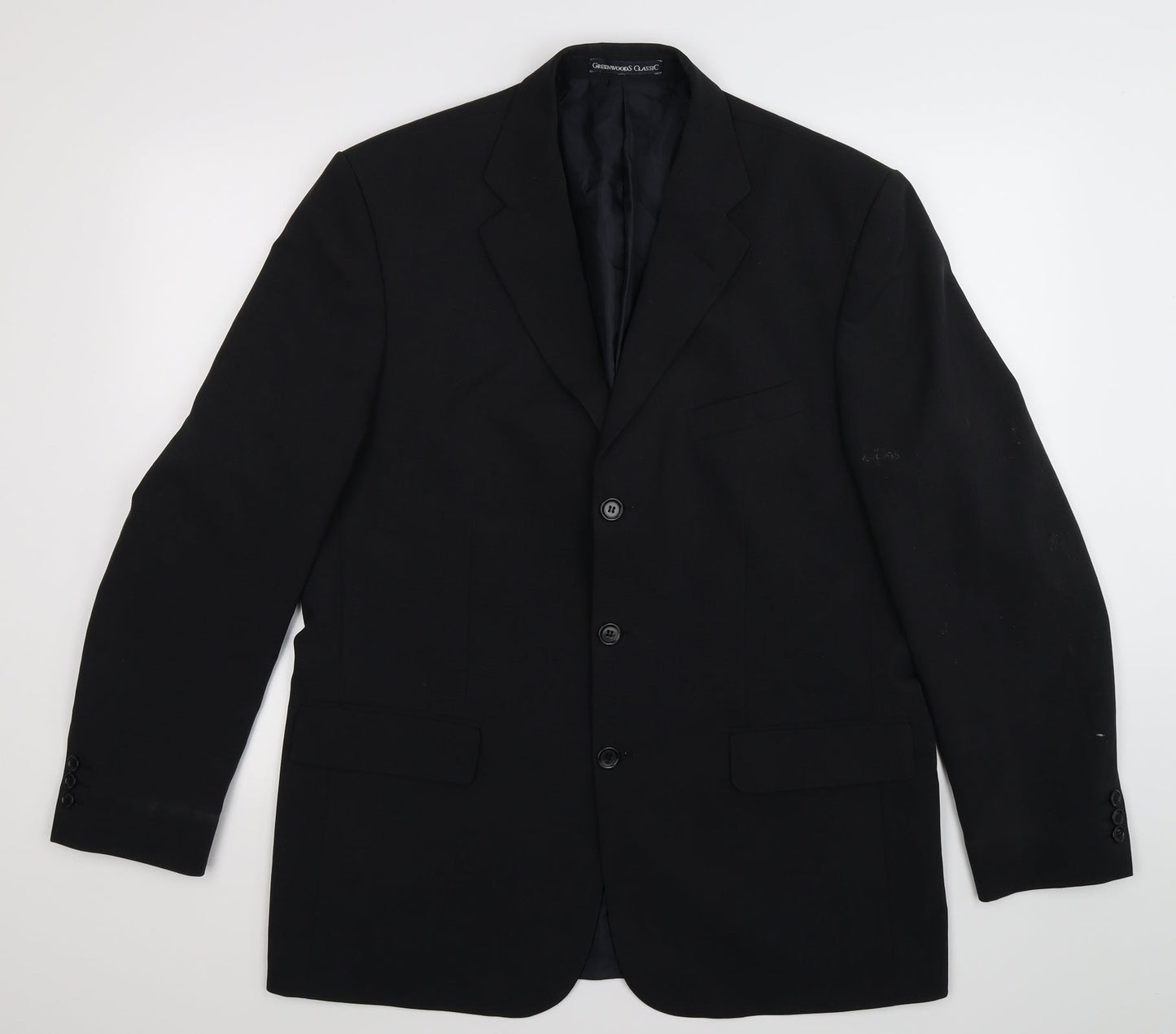 Mens UK Size 42 greenwoods Regular Black Suit Jacket