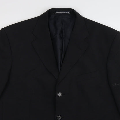 Mens UK Size 42 greenwoods Regular Black Suit Jacket