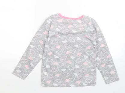 Young Dimension Girls Grey Geometric Fleece Top Pyjama Top Size 7-8 Years  - still dreaming