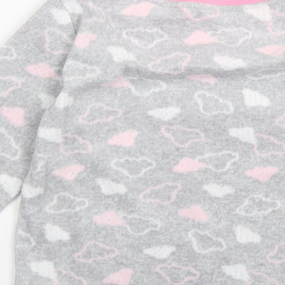 Young Dimension Girls Grey Geometric Fleece Top Pyjama Top Size 7-8 Years  - still dreaming