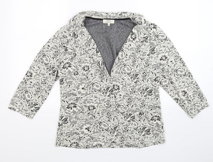 Papaya Womens Beige Floral Knit Jacket Blazer Size 16