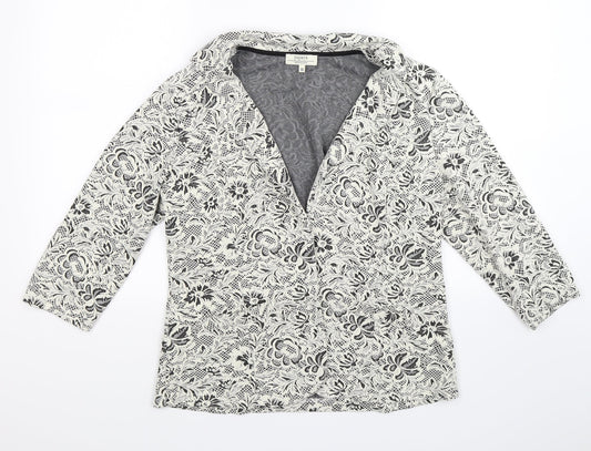 Papaya Womens Beige Floral Knit Jacket Blazer Size 16