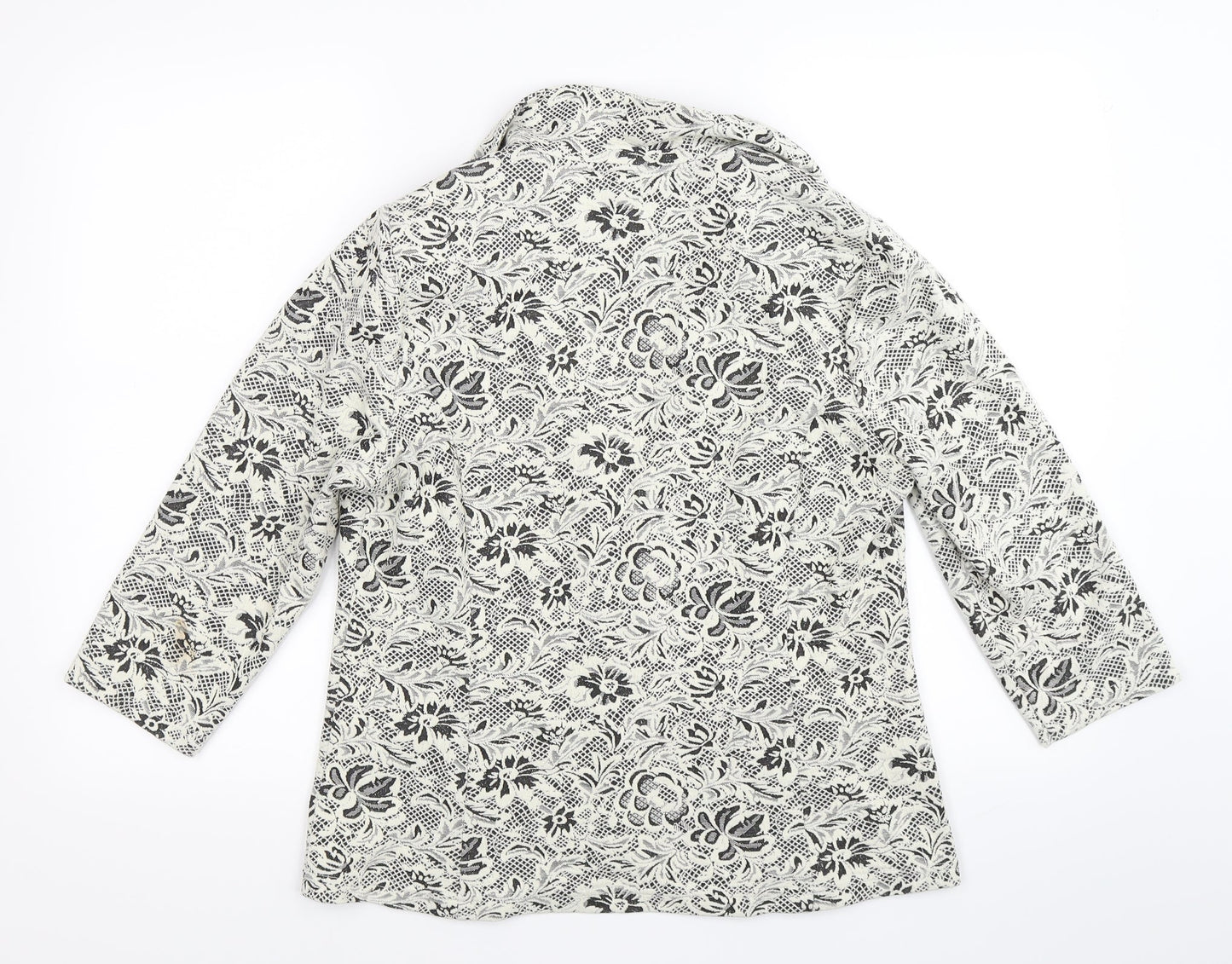 Papaya Womens Beige Floral Knit Jacket Blazer Size 16