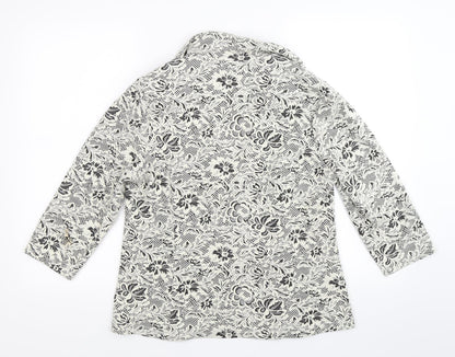 Papaya Womens Beige Floral Knit Jacket Blazer Size 16