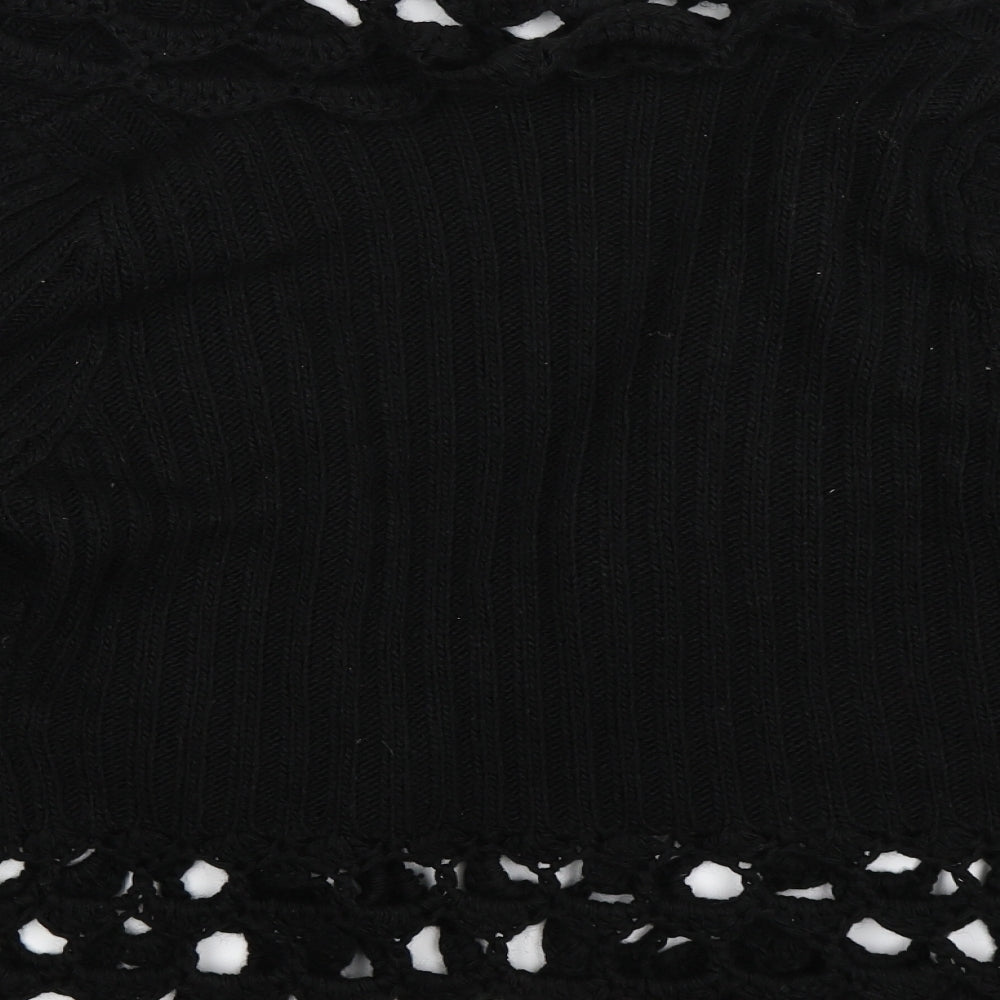 CASAMIA Womens Black Striped Knit Cardigan Jumper Size S