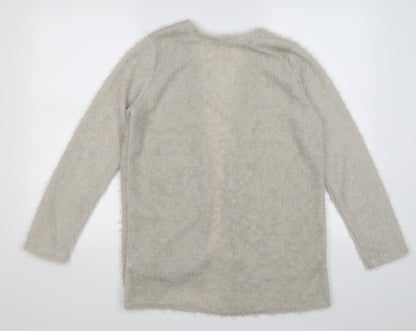 Preworn Girls Grey  Knit Cape Jumper Size 2XL