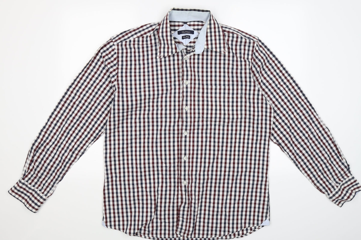 Mens UK Size L MCNEAL Blue  Button-Up Long Sleeve Casual Shirt