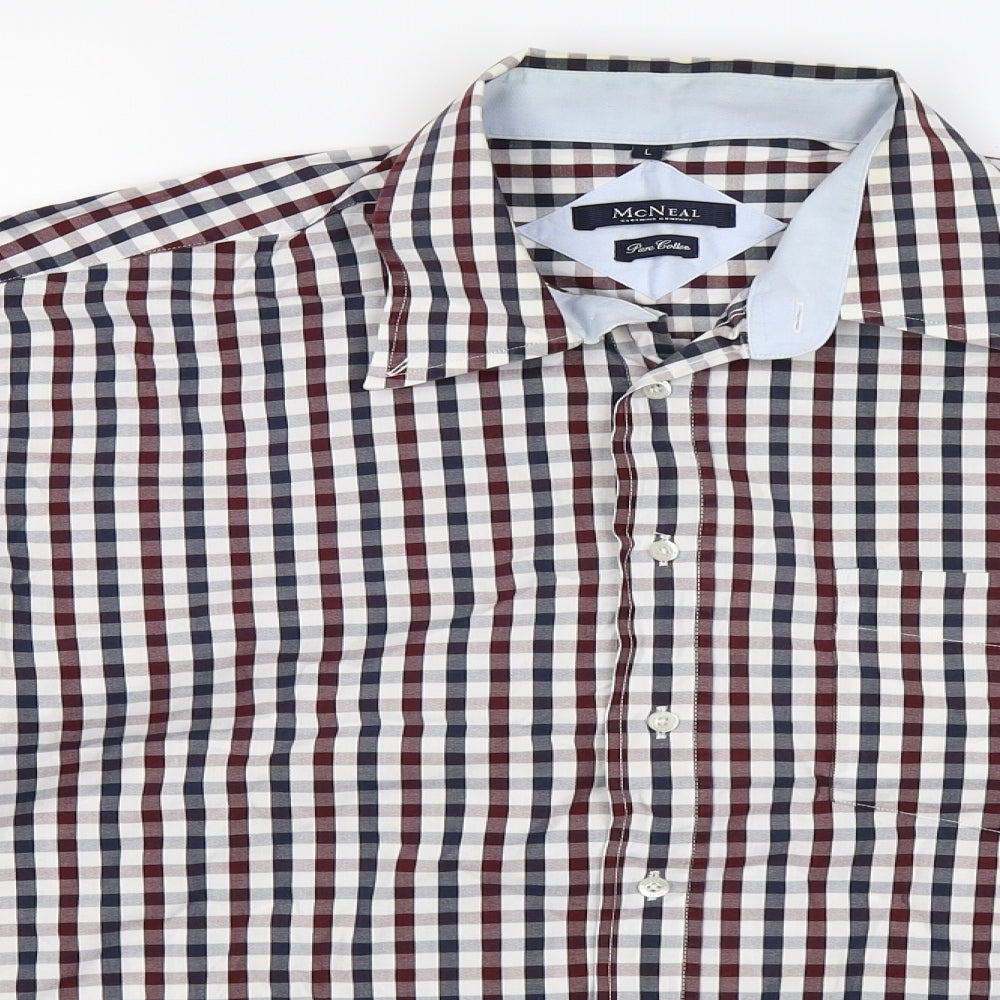 Mens UK Size L MCNEAL Blue  Button-Up Long Sleeve Casual Shirt