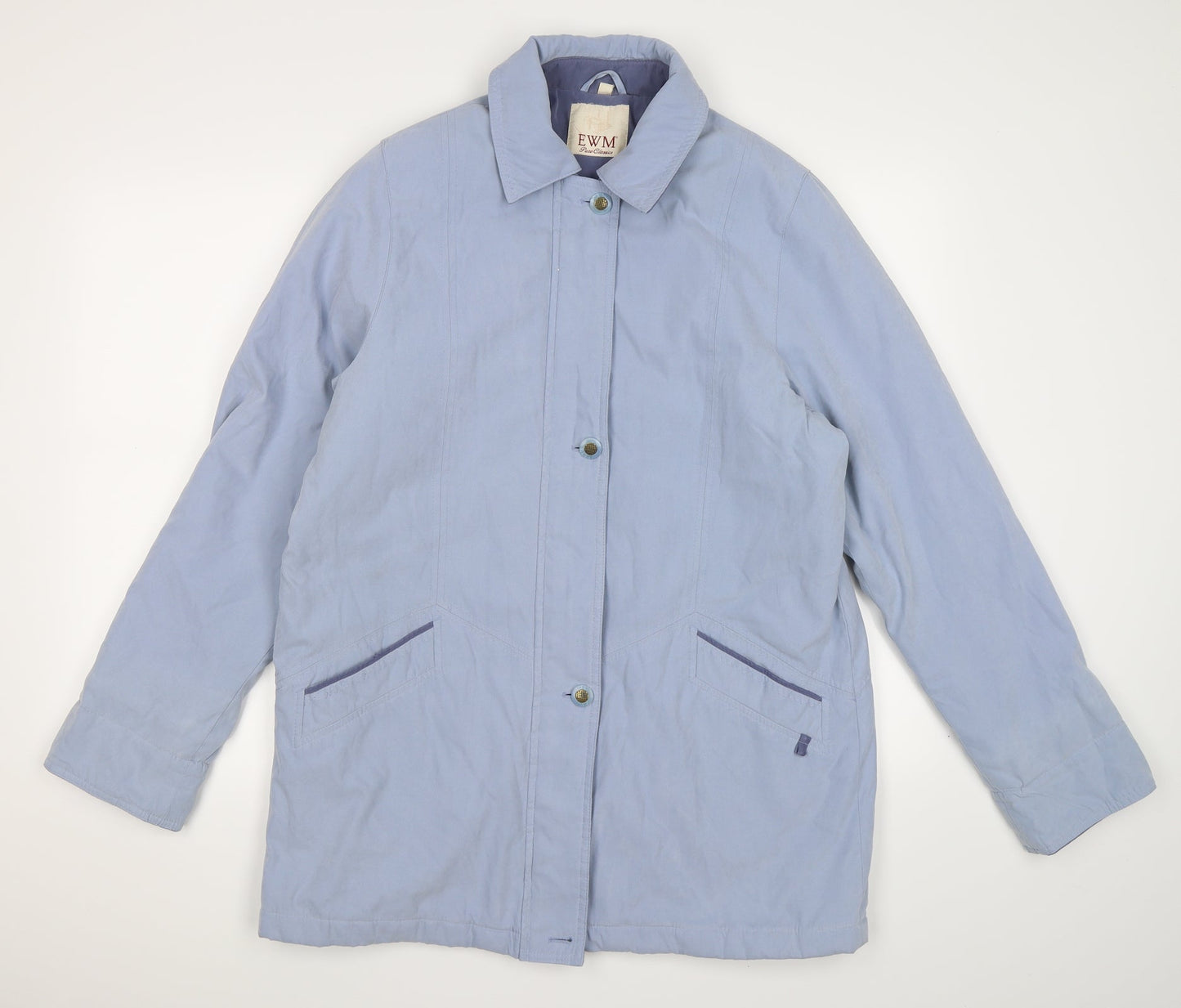 Womens UK Size 14 EWM Blue Windbreaker Coat