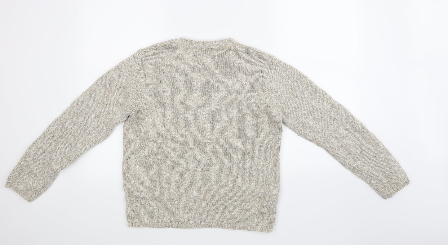 Andre De Brett Womens Beige Floral  Pullover Jumper Size 12