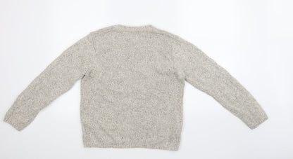 Andre De Brett Womens Beige Floral  Pullover Jumper Size 12