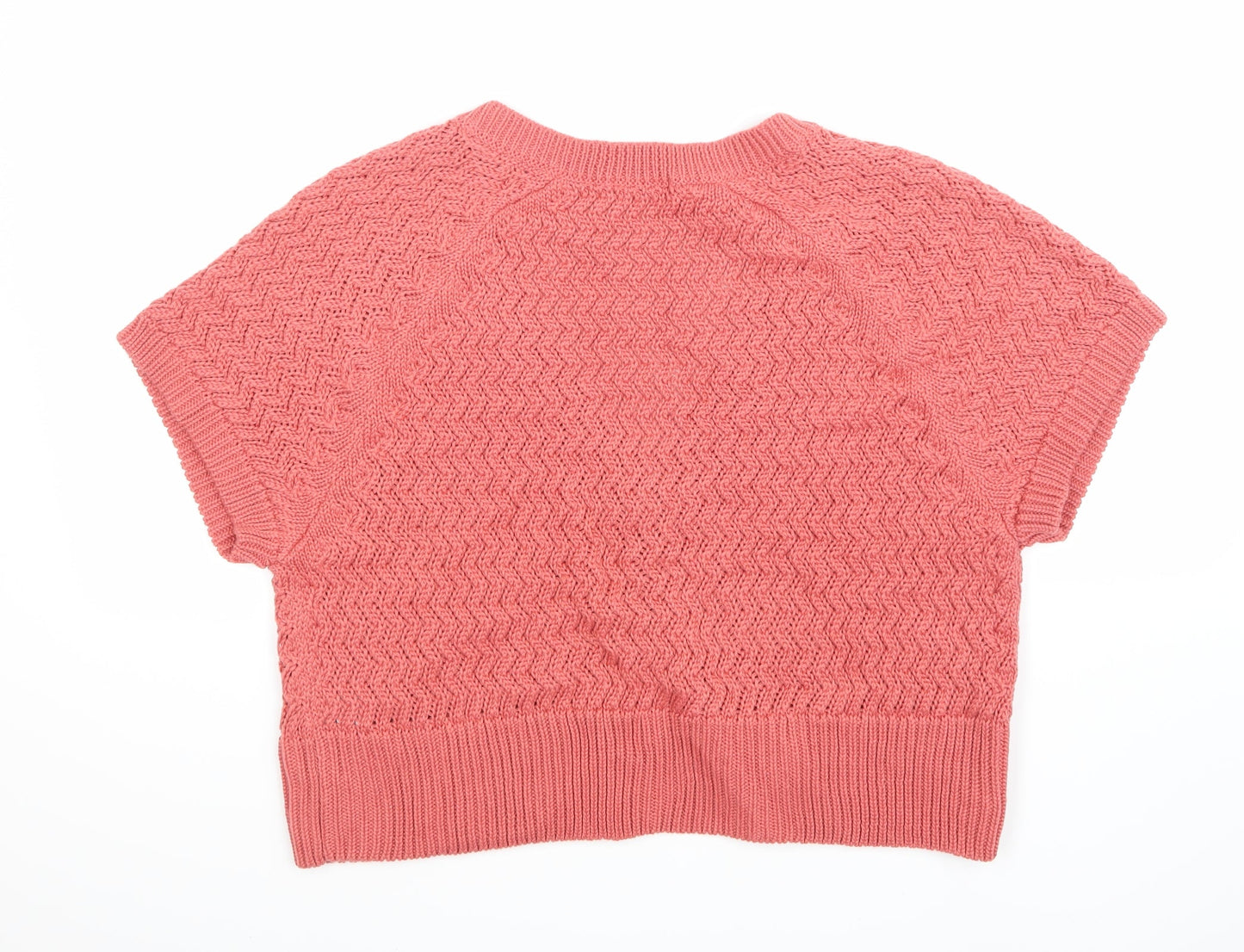 BM Womens Pink Geometric  Cardigan Jumper Size 14