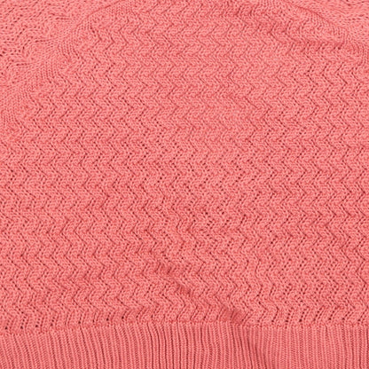 BM Womens Pink Geometric  Cardigan Jumper Size 14