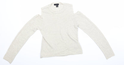 Primark Womens Beige Striped  Pullover Jumper Size 6