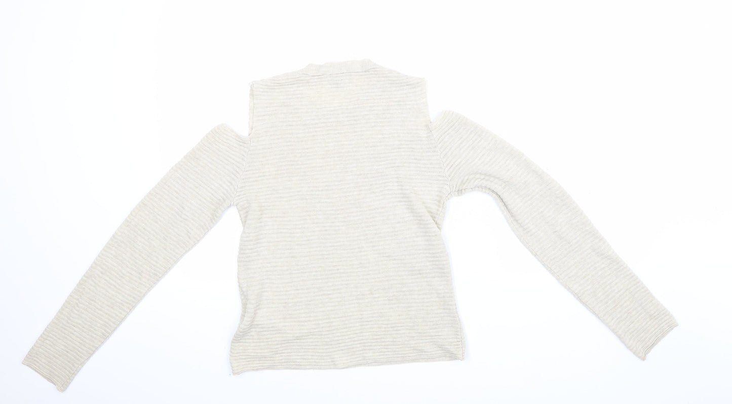 Primark Womens Beige Striped  Pullover Jumper Size 6
