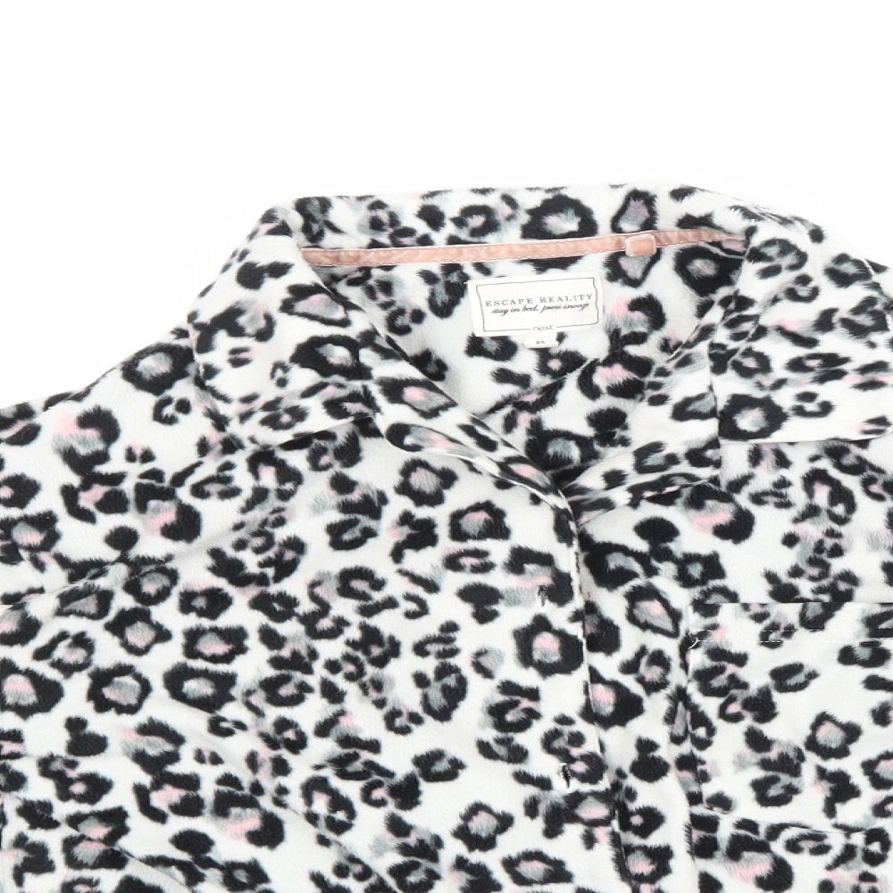 NEXT Womens White Animal Print  Top Pyjama Top Size 4