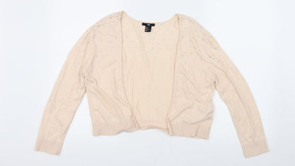 H&M Womens Pink   Cardigan Jumper Size M  - Rhinestone Detail