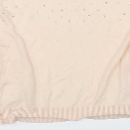 H&M Womens Pink   Cardigan Jumper Size M  - Rhinestone Detail