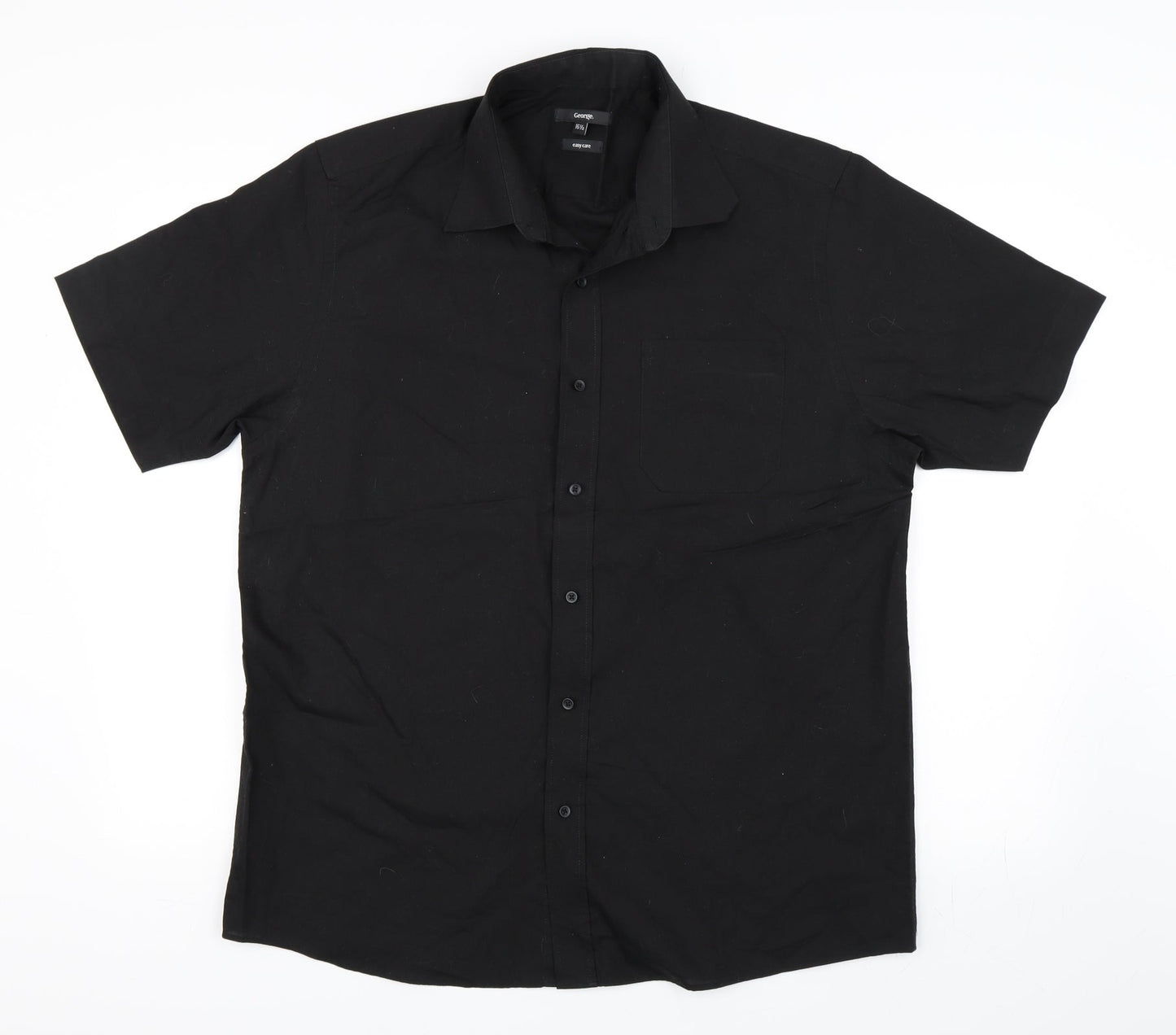 George Mens Black    Button-Up Size 16.5