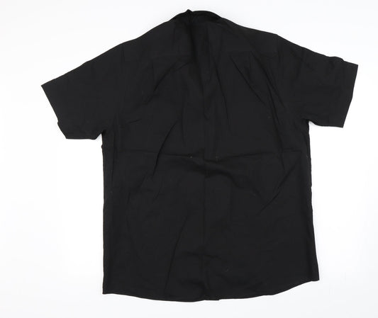 George Mens Black    Button-Up Size 16.5
