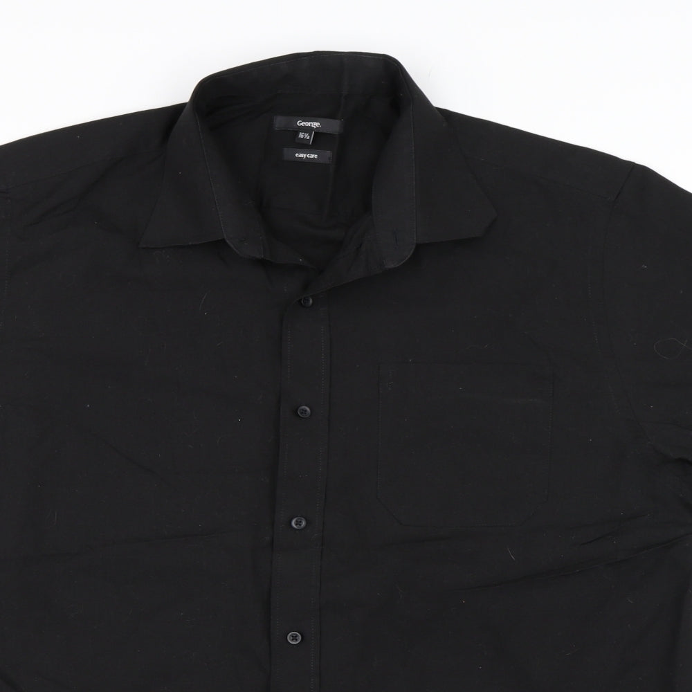 George Mens Black    Button-Up Size 16.5