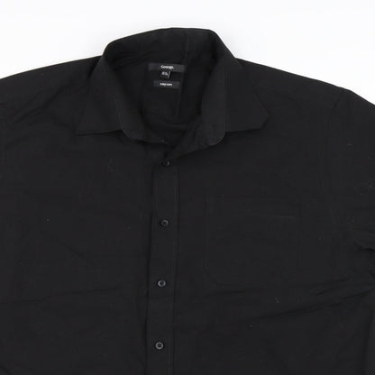 George Mens Black    Button-Up Size 16.5