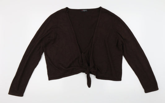 BM Collection Womens Brown   Cardigan Jumper Size XL