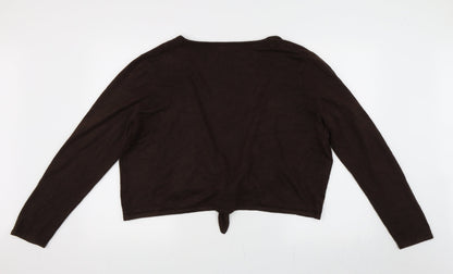 BM Collection Womens Brown   Cardigan Jumper Size XL