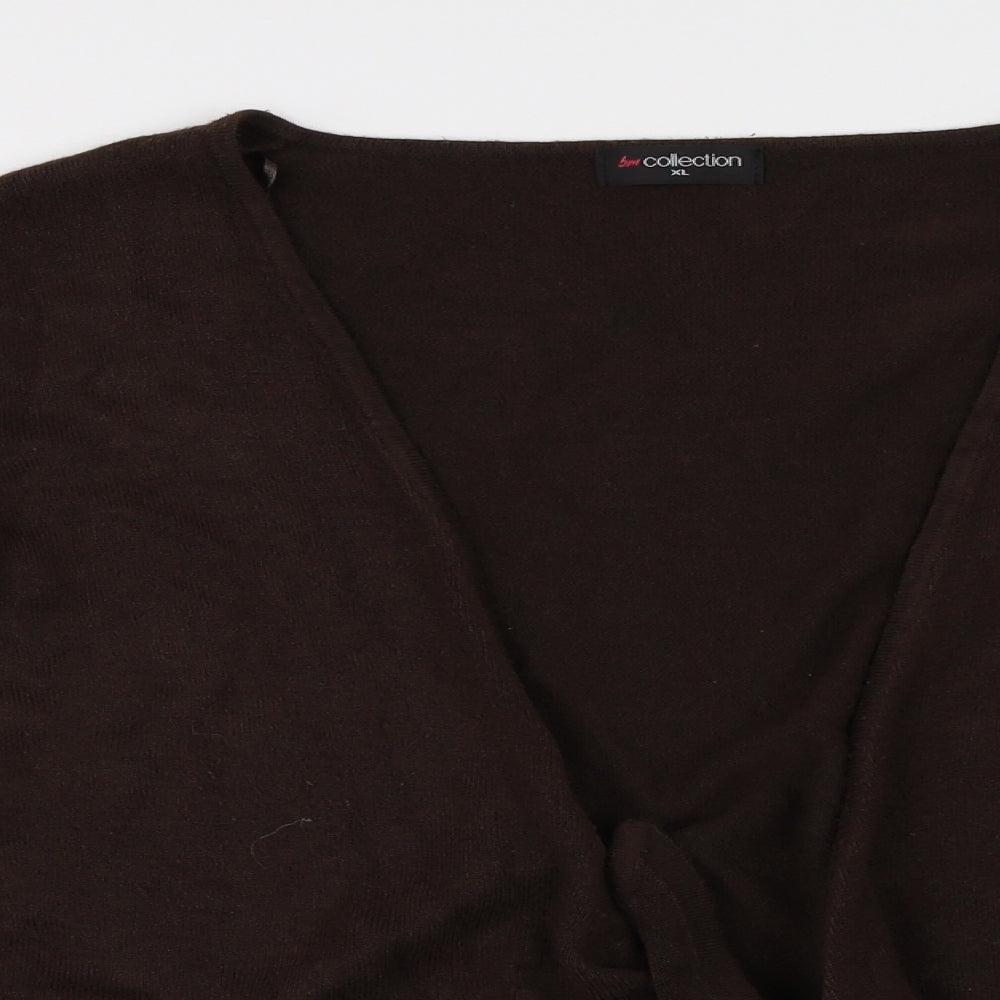 BM Collection Womens Brown   Cardigan Jumper Size XL