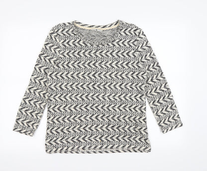 TU Womens Beige Geometric  Pullover Jumper Size 8